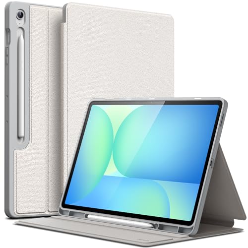 Image of JETech Cover Case for Samsung Galaxy Tab S10 FE Plus /S10 FE+ 13.1-Inch with S Pen Holder, Slim Folio Stand Protective Tablet Cover, Multi-Angle Viewing (Silver)