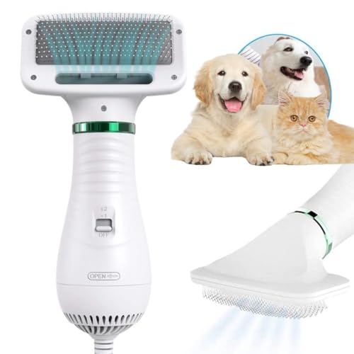 Escova Secadora Elétrica para Animais de Estimação, Massageadora com Filtro Seco para Pet, 135° Ajus