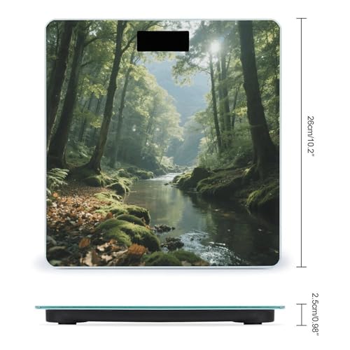 Báscula de baño digital Mountain Forest Nature vidrio templado miniatura 2