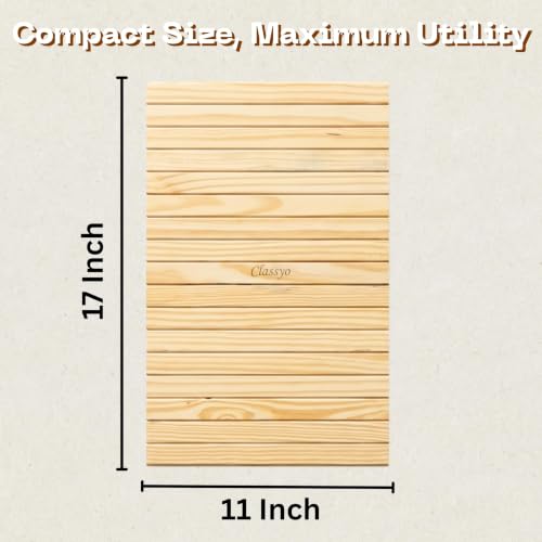 Image of Classyo Sofa Armrest Tray, Sofa Arm Tray - Dining Table Mats Flexible & Foldable - Suitable for Food, Drinks, Snacks, Cup- Pine Wood (11 in x 17 in) (Pack of 2)