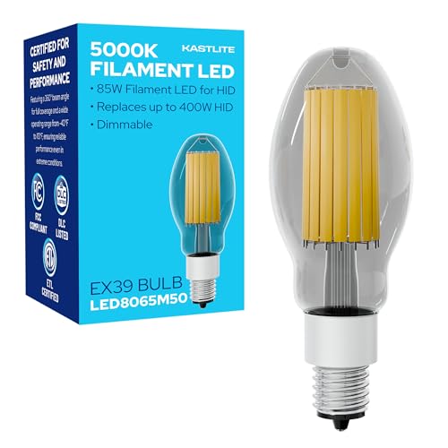KASTLITE Vintage Filament Style LED Edison Bulb Retrofit, LED-8065M50 Dimmable 85W 15725LM 5000K 400W HID Equivalent Lamp - EX39 Mogul Base Clear Glass Incandescent Replacement Decorative Light Bulbs