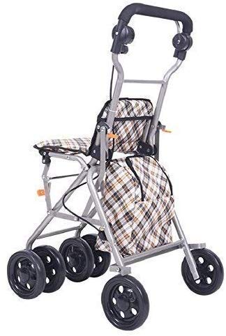 ショッピングカート 高齢者用歩行器 歩行補助具 移動補助台車 軽量ベビーカー スクーター 折りたたみ式 シートとバッグ付き 4輪