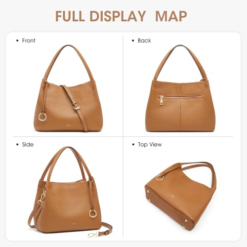 Image of Kattee Leather Purses for Women,Small Crossbody Bags for Women Trendy,Top Handle Handbags Satchel Bag with Adjustable Strap