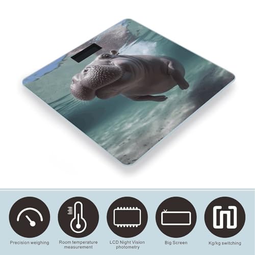 Báscula digital para baño FekiLoot con pantalla LCD miniatura 3