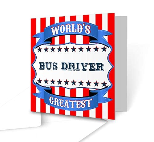 The Victorian Printing Co - World's Greatest Bus Driver - Square Greeting Card