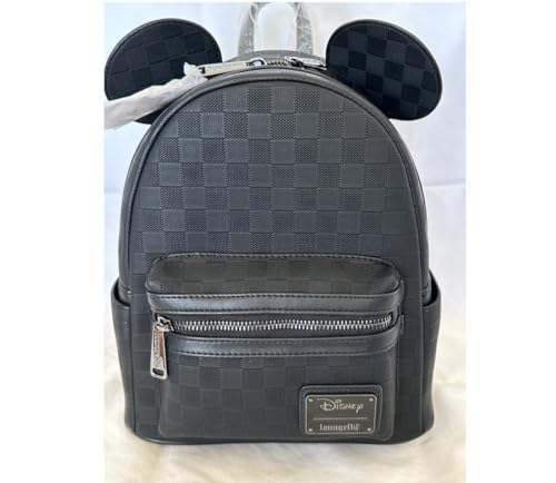 Image of Loungefly Mickey Mouse Checkered Texture Mini Backpack