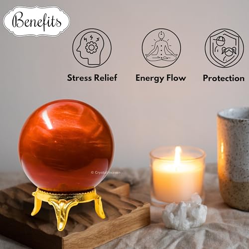 Image of Certified Red Jasper Crystal Ball for Meditation