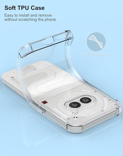 Image of Lustree Case for Nothing Phone 2A | 2A Plus Transparent Protective Slim Anti-Yellow Hard Silicone Anti-Shock Case Bumper with Reinforced Corners cam Protection for Nothing Phone 2A Plus| 2A