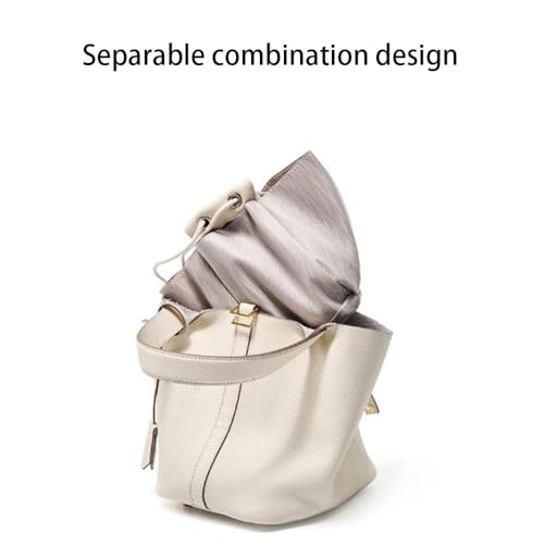 Genuine Leather Bucket Bag, Tote Bag, Genuine Leather Lock Design, Vegetable Basket, Versatile Shoulder Handbag3