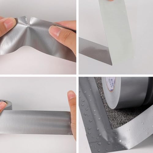 Image of Grey Duct Tape Heavy Duty, Tear by Hand with No Residue Strong Adhesive Duct Tape, Waterproof Strong Industrial Max for General-Purpose Use, Home Repairing, DIY Work, Auto Repair and Outdoor