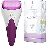 Ice Roller Face Massager - Therapeutic Cooling to Naturally Tone & Tighten | Brighten Complexion and Reduce Wrinkles, Under Eye Puffiness | Facial Cool Ice Rollers for Migraine + Pain Relief (Purple)
