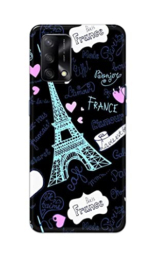 Image of PRINTFIDAA Lovers Famous Place Eiffel Tower in Paris Printed Designer Hard Back Case Cover for Oppo F19 / Oppo A74 4G -(YG) MVN1003