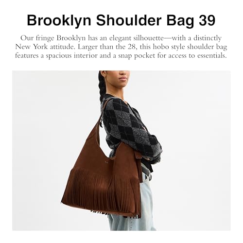 Coach Brooklyn Shoulder Bag 39 with Fringe, B4/Warm Brown2