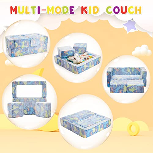 Lazyzizi Kids Couch, Multi-Functional Nugget Toddler Couch For Children, Modular Kids Sofa Futon With Washable And Durable Cover, Folding Foam Kids Furniture Sofa Bed In Living Room, Playroom, Bedroom #TOP2