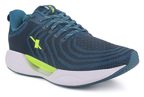 Image of SPARX Men SM-795 Turkey Blue Neon Green Sports Shoes (Size - 6)