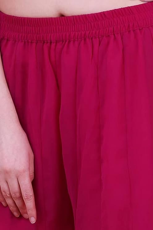 Kvish Regular Loose Fit Solid Colour Georgette Flared Sharara Palazzo for Women offers donot miss 6 Kvish Regular Loose Fit Solid Colour Georgette Flared Sharara Palazzo for Women offers donot miss