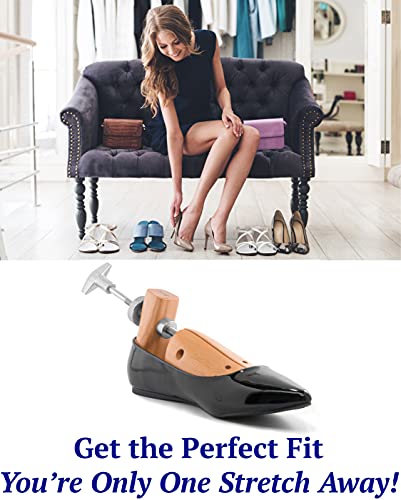Houndsbay Bulldog Premium Professional 2-Way Wooden Shoe Stretcher For Women, Shoe Widener & Expander For Women W/Wide Feet #TOP1