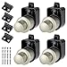 SHEENO Lot de 4 loquets à bouton poussoir sans clé 18-25 mm - Poignée en alliage pour camping-car, caravane, armoire, bateau, meubles, placard, tiroir