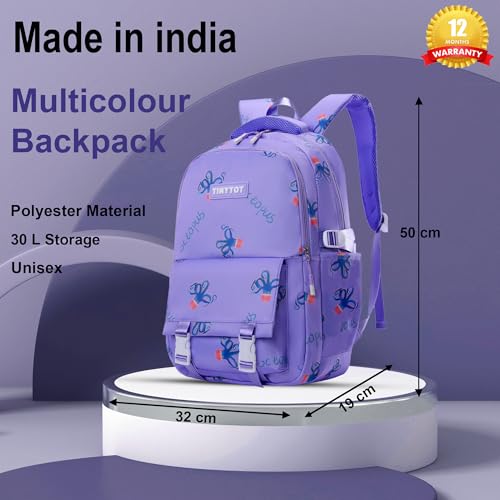 Image of Tinytot 30 Litre Japanese Korean Style School Bag Water-Resistant Laptop & Travel Backpack - Unisex Large 18 Inches Multipurpose Student Backpack for Boys & Girls, Men & Women