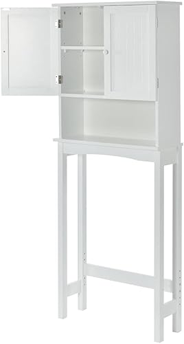 Yone jx je Armario de almacenamiento sobre el inodoro con 2 puertas y estante, estante organizador de 3 niveles que ahorra espacio, estable