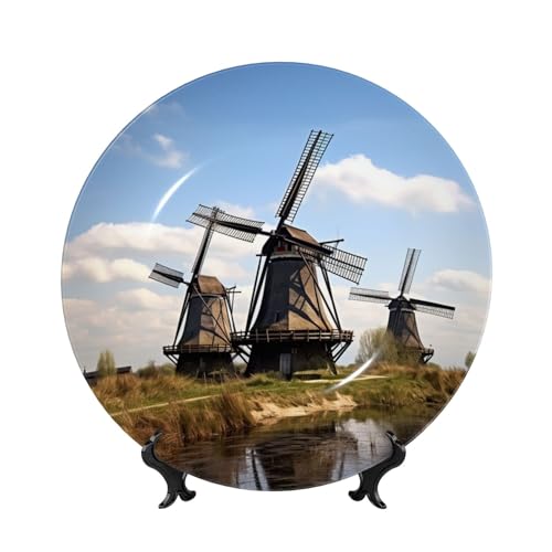 Assiette décorative en céramique de 25,4 cm avec support pour bureau - 2