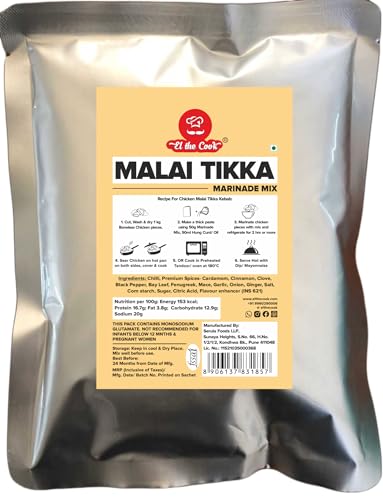 Image of EL The Cook Malai Tikka Marination Mix 500g | Base Powder Masala for faster marination | Add Hung Curd and use to marinate Chicken, Paneer, Mushroom, Soya Chaap | Flavourful & Aromatic, 100% Veg, 500g