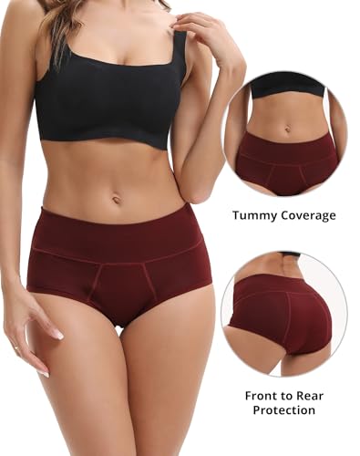 Image of INNERSY Women's Bamboo Viscose Heavy Flow Period Underwear High Waisted Leakproof Panties 3 Pack