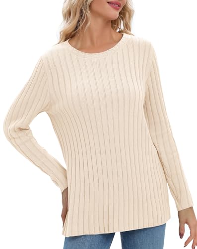 Image of Urban CoCo Women's Lightweight Crewneck Pullover Sweaters Long Sleeve Fall Knitted Sweater Tops