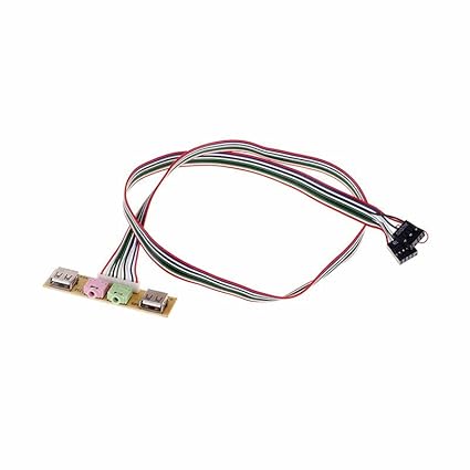 SuperCart 7.8 CM PC Computer Case Front Panel USB Audio Port Mic Earphone Cable Line (7.8 CM)(Black)