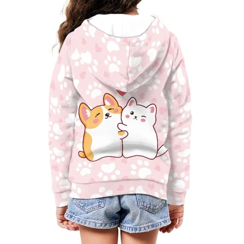 Image of Unisex Zipper Sweatshirt Boys Girls Hooded with 2 Pocket Pullover Hoodies for 6-16Y Kids