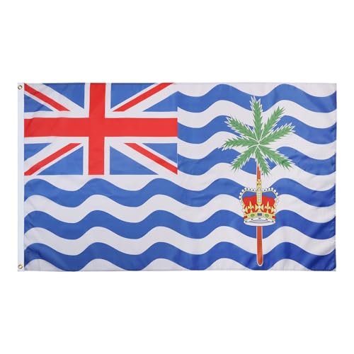 AZ FLAG - Drapeau Territoires britanniques de l'océan indien - 90x60 cm - Drapeau Des Biot 100% Polyester Avec Oeillets Métalliques Intégrés - Pavillon 50 g