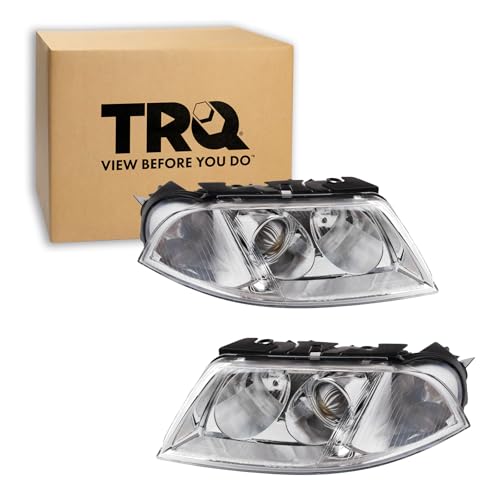 Image of TRQ Headlight Assembly Set VW2502118 VW2503118 Compatible with 2001-2005 Volkswagen Passat