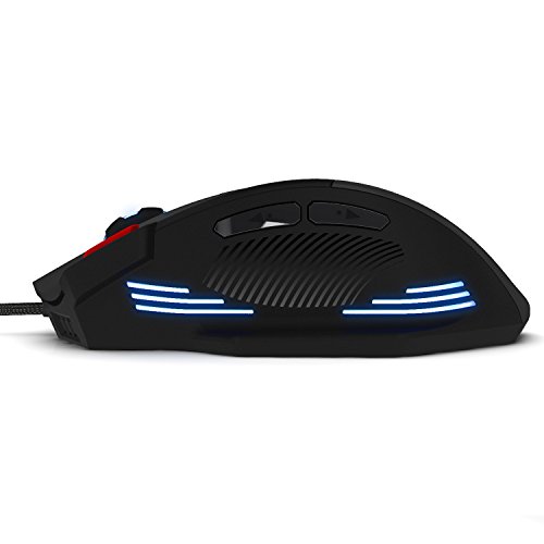 ZELOTES T60 Mouse USB con Cavo Sensore Ottico Mouse Ergonomico da Gioco con 7 Tasti Programmabili 1200DPI/1600DPI/2400DPI/3200DPI Mouse da Gaming Compatibile con Computer Laptop Notebook PC Portatili
