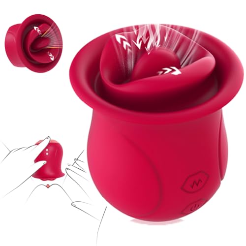 Seckoe Sauger Vibrator mit 3 Saugmodi 10 Zungenlecken Sexspielzeug für Klitoris Erotik Sex Toys Sex Spielzeug für die Frau, Vibration für Frauen, Sex Spielzeug für Paare (Rot)