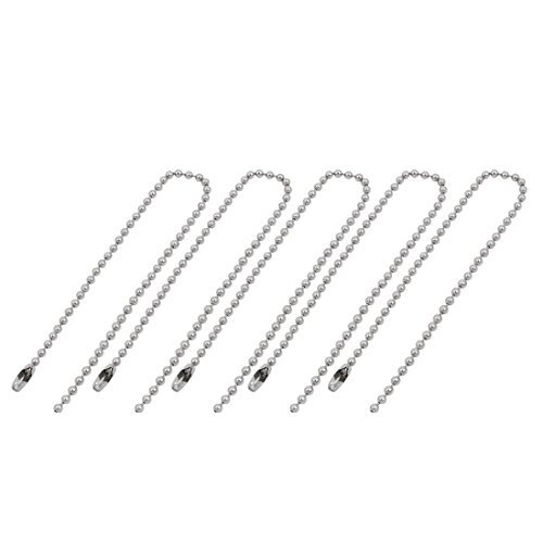 Aexit 5pcs 304 Lighting fixtures and controls Stainless Steel Clasp Ball Chain Keychain Silver Tone 2.4mm Dia 20cm Length
