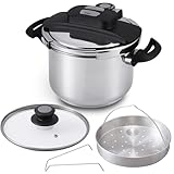 【光熱費節約・時短】アイリスオーヤマ 圧力鍋 6.0L IH ガス対応 ワンタッチ開閉 【レシピ本・ガラスふた付き】 かんたん操作 RAN-6L