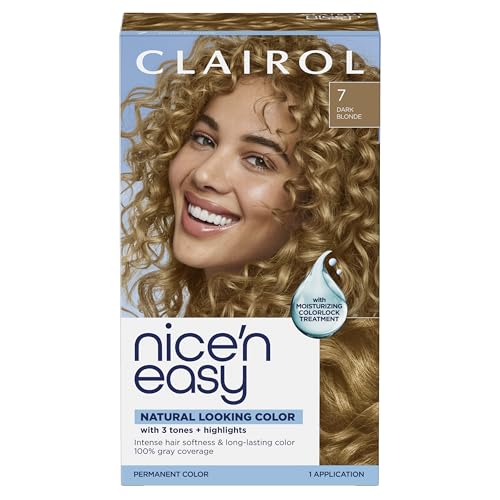 Clairol Nice'n Easy Permanent Hair Dye, 7 Dark Blonde Hair Color, Pack of 1