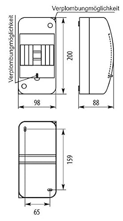 Fuse Box Distribution Box Surface-Mounted Distributor 4 Modules 1 Row IP42