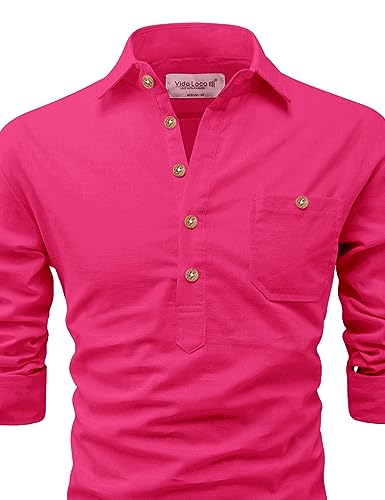Image of Vida Loca Men Cotton Full Sleeve Casual Spread Collor Slim Fit Short Kurta for Men and Boys (Pack of 2)