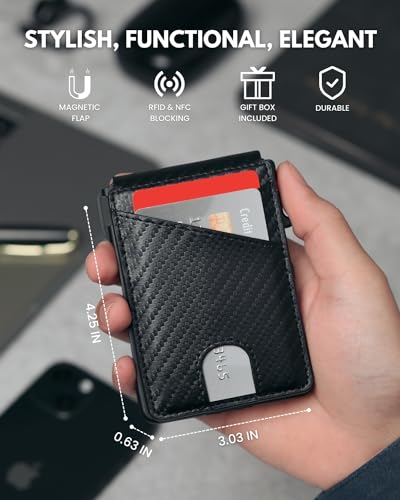 WeeDee Wallet for Men, Slim Wallets with Money Clip Pop Up Credit Card Holder RFID Blocking Mens Minimalist Wallet3
