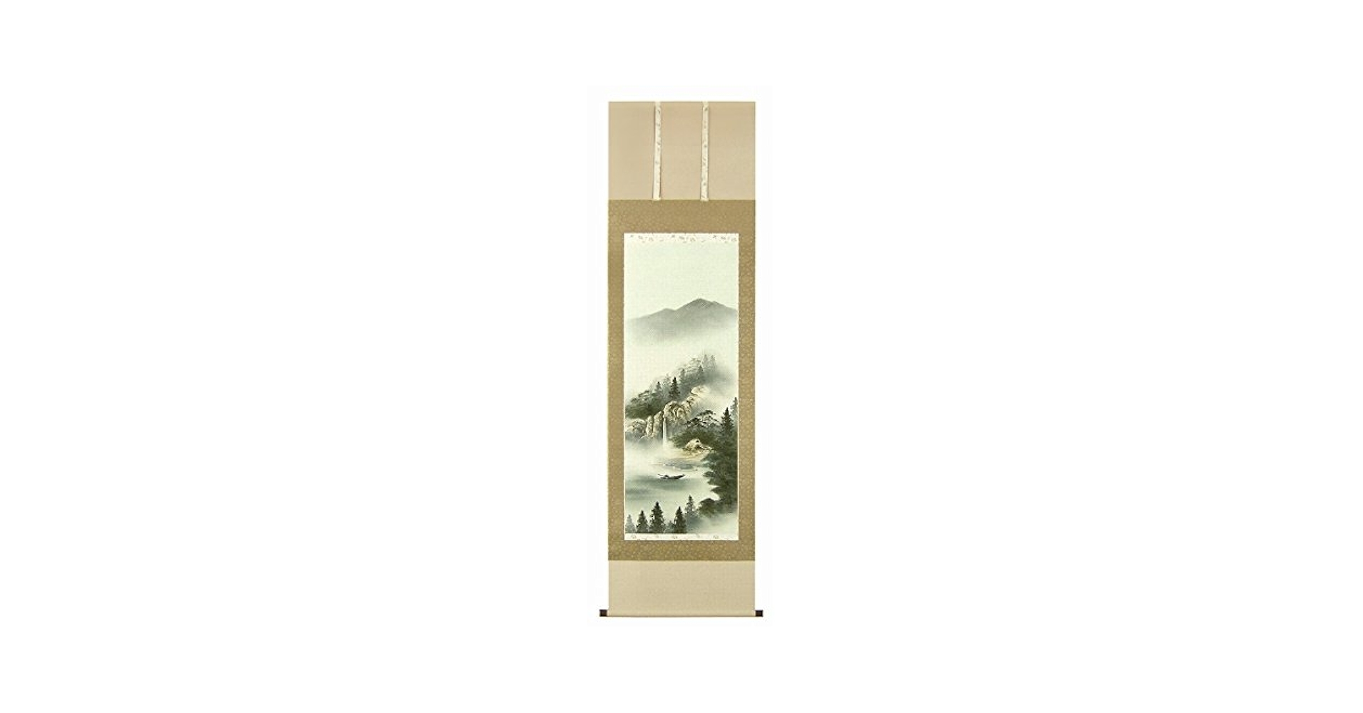 Amazon.co.jp: 小栗春峰『彩色山水』日本画 掛け軸 風景画