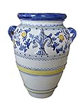  GIARA PORTAOMBRELLI IN CERAMICA DI VIETRI, FATTA E DIPINTA A MANO – MADE IN ITALY DI VASERIE RINALDI; ALTEZZA CM. 70, DIAMETRO PANCIA CM. 50