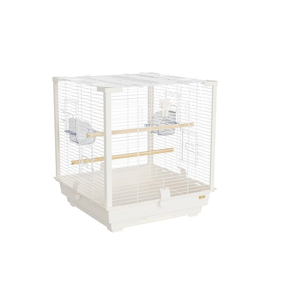 Birdcage Square Metal Bird CageOpen Stackable CageSmall Pet Parrot Parakeet House FinchHome Wire Cage for Parrot(White)