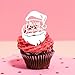 Merry Christmas Cupcake Charm Topper – Elegant Acrylic Cake Toppers, Perfect for Holiday Celebrations (Pack of 6) (STYLE 7)
