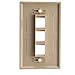 Keystone Wall Plate 3 Port, Beige (Cat5e, Cat6, Coax (Video), Aux (Cat6 for Data, IP Phone, POTS or Other), Single Gang, CableWholesale