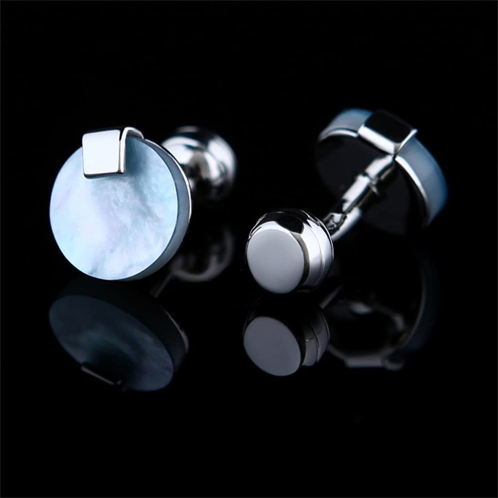 Camisas Gemelos para Hombre Gemelos De Concha Azul Botones Boda Novio Invitado Camisas Gemelos Accesorios