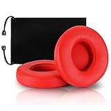 Replacement Earpad Cover,Ear Cushion Pads Compatible with Solo 2.0 3.0 Wireless Headphones by Dr. DRE 1 Pair (Red)