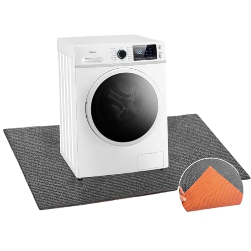 Under Washing Machine Mat 63 x 36 Inches?Waterproof with Rubber Backing for Fridge Refrigerator Washer Dryer Floor Protector Freezer Home Appliance, Noise Reducing, Non-Slip,can be Cut