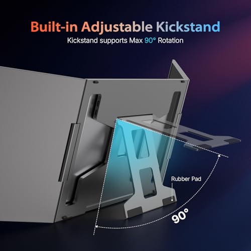 Image of QQH 15.6 inch Laptop Screen Extender, Ultra-Slim Triple Portable Monitor, One Cable USB-C Dual Portable Monitor, Travel Monitor, Portable Laptop Monitor Extender for 12 inch-16 inch Laptops, MacOS /Windows /Android