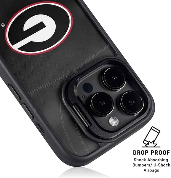 Skinit Kickstand Phone Case Compatible with iPhone 14 Pro Max - Officially Licensed University of Georgia Black Jersey Design